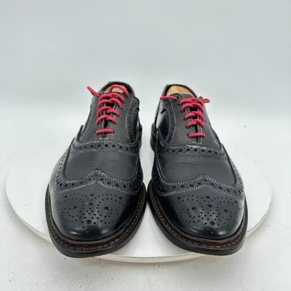 Allen Edmond Neumok Men Size 9.5D Black Leather Wingtip Oxford Dress Shoes